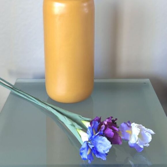 Blue-Purple 3 Stems 27.5" Artificial Faux Iris Irises Spring Summer Flowers New - Picture 3 of 5